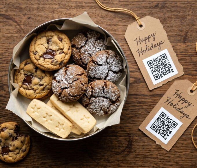 holiday cookie gift tags, qr code gift tags, holiday gift ideas 2023, cookie gift packaging, personalized gift tags, holiday gifting trends, christmas gift tags qr codes, gift tag qr codes, seasonal gift packaging, holiday gifting innovations